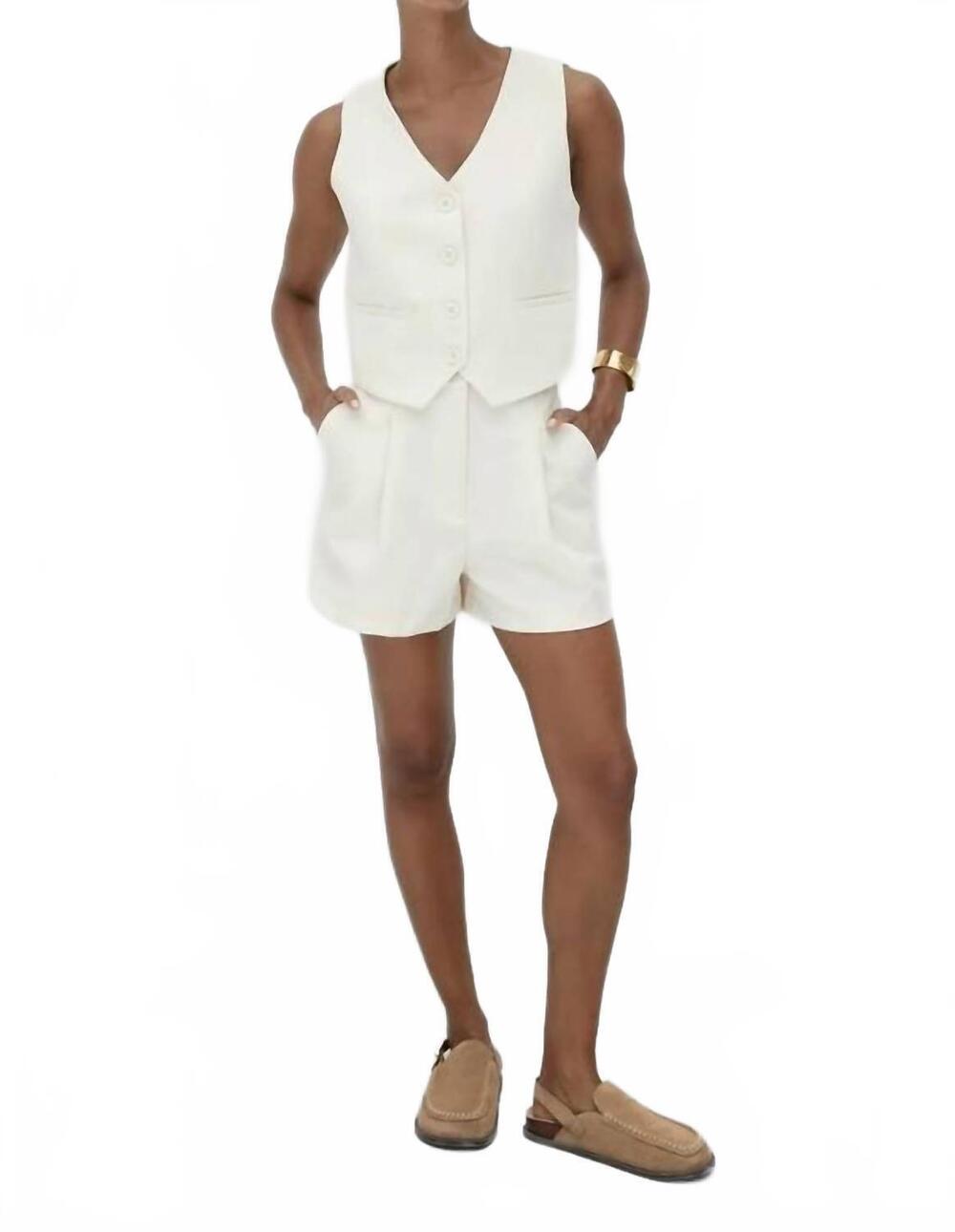 NEW BSL button-up tailored vest in white